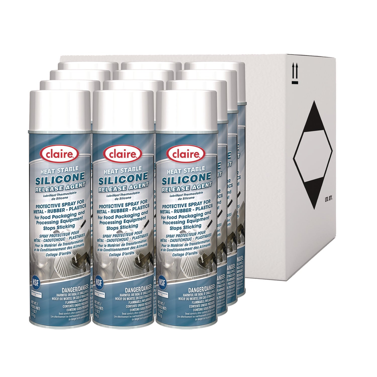 Claire® Silicone Release Agent, 11 oz Aerosol Can, 12/Carton