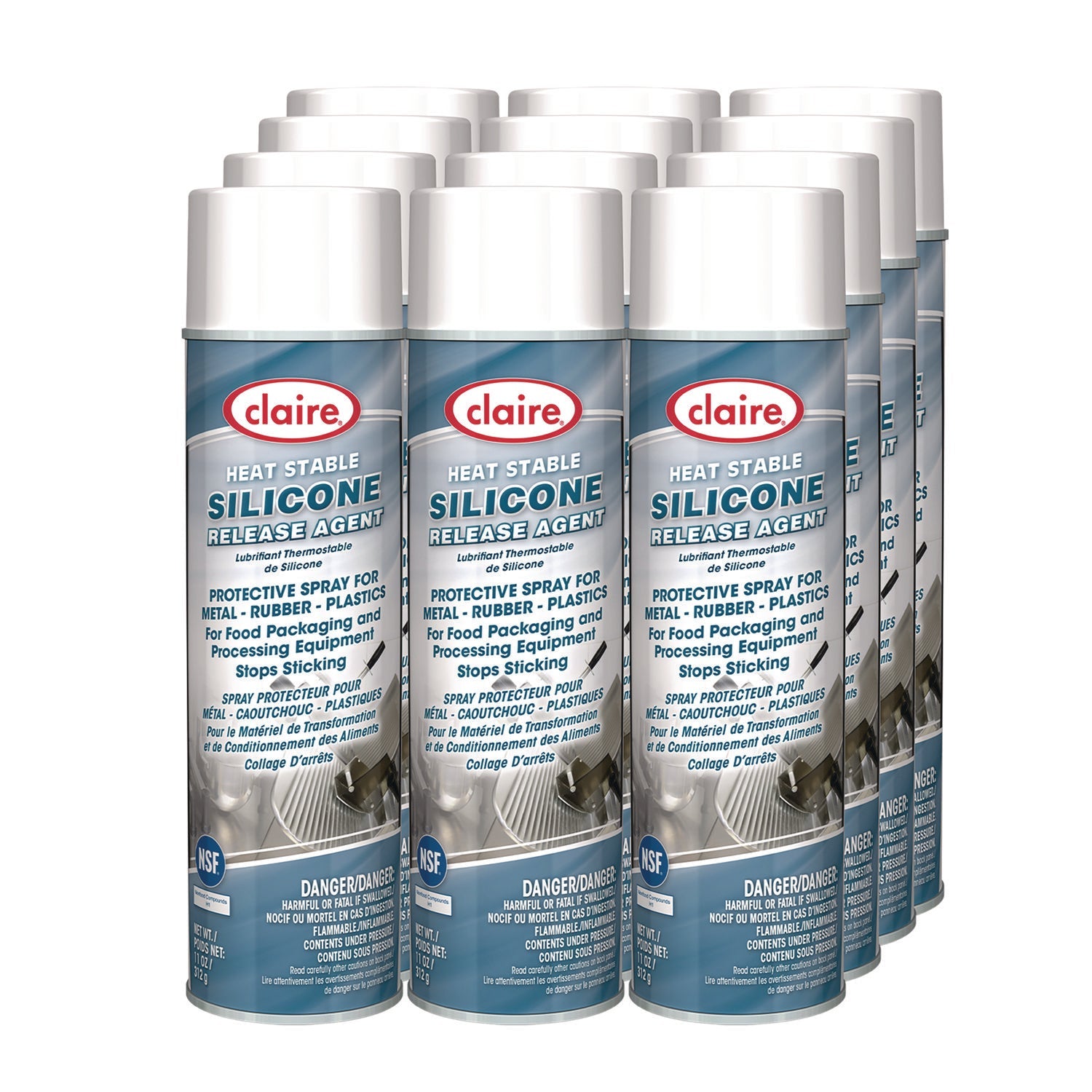 Claire® Silicone Release Agent, 11 oz Aerosol Can, 12/Carton