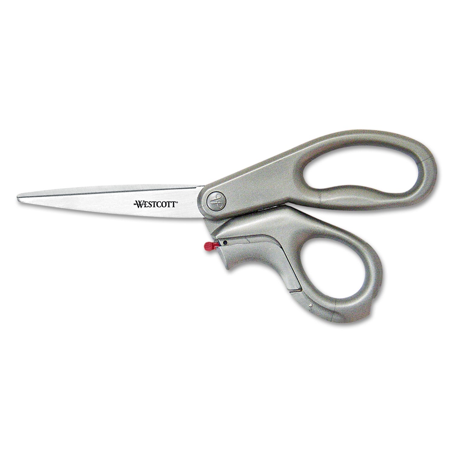 Westcott® E-Z Open Box Opener Stainless Steel Shears, 8" Long, 3.25" Cut Length, Offset Gray Handle