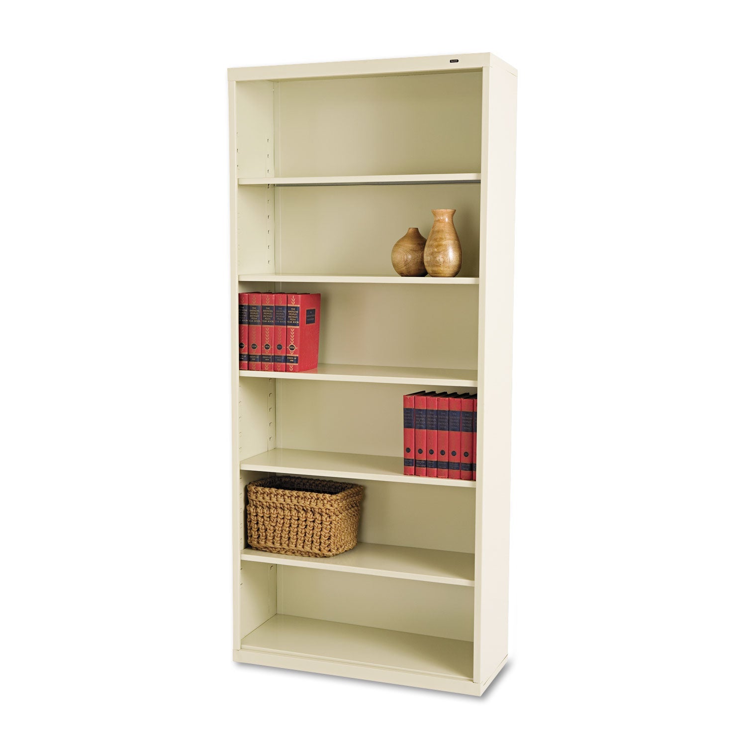 Metal Bookcase | Tennsco Six-Shelf Putty
