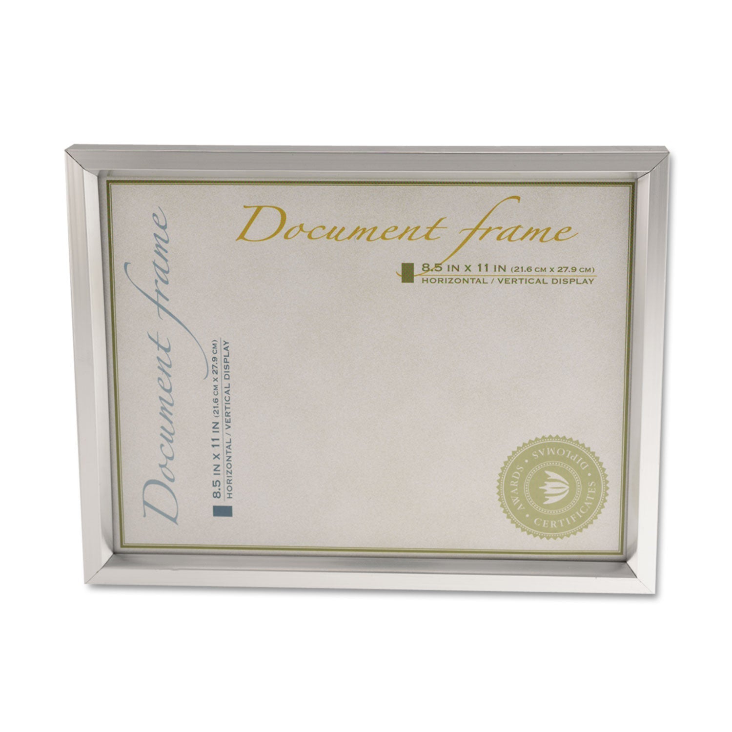 Universal® Plastic Document Frame, for 8.5 x 11, Easel Back, Metallic Silver - Bloom Skins