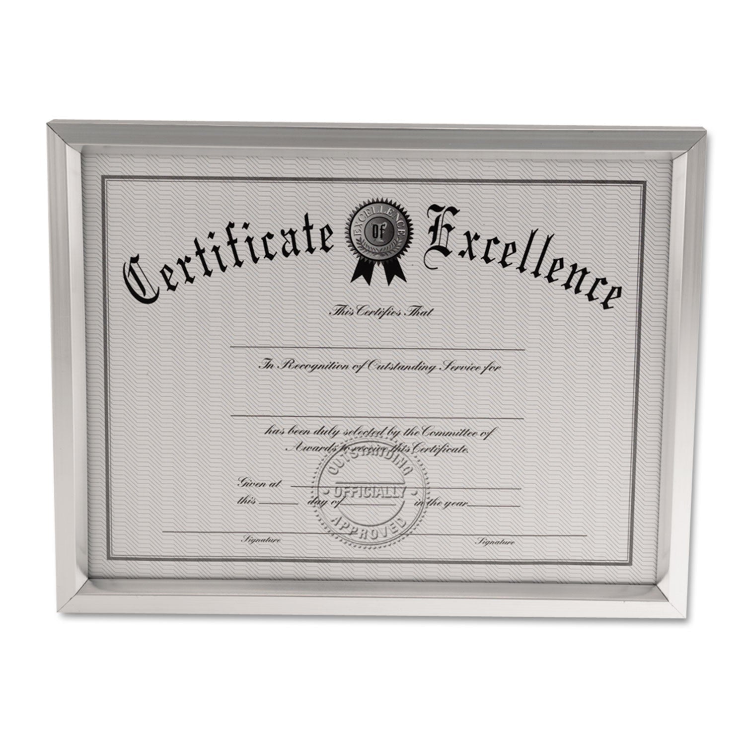 Universal® Plastic Document Frame, for 8.5 x 11, Easel Back, Metallic Silver - Bloom Skins