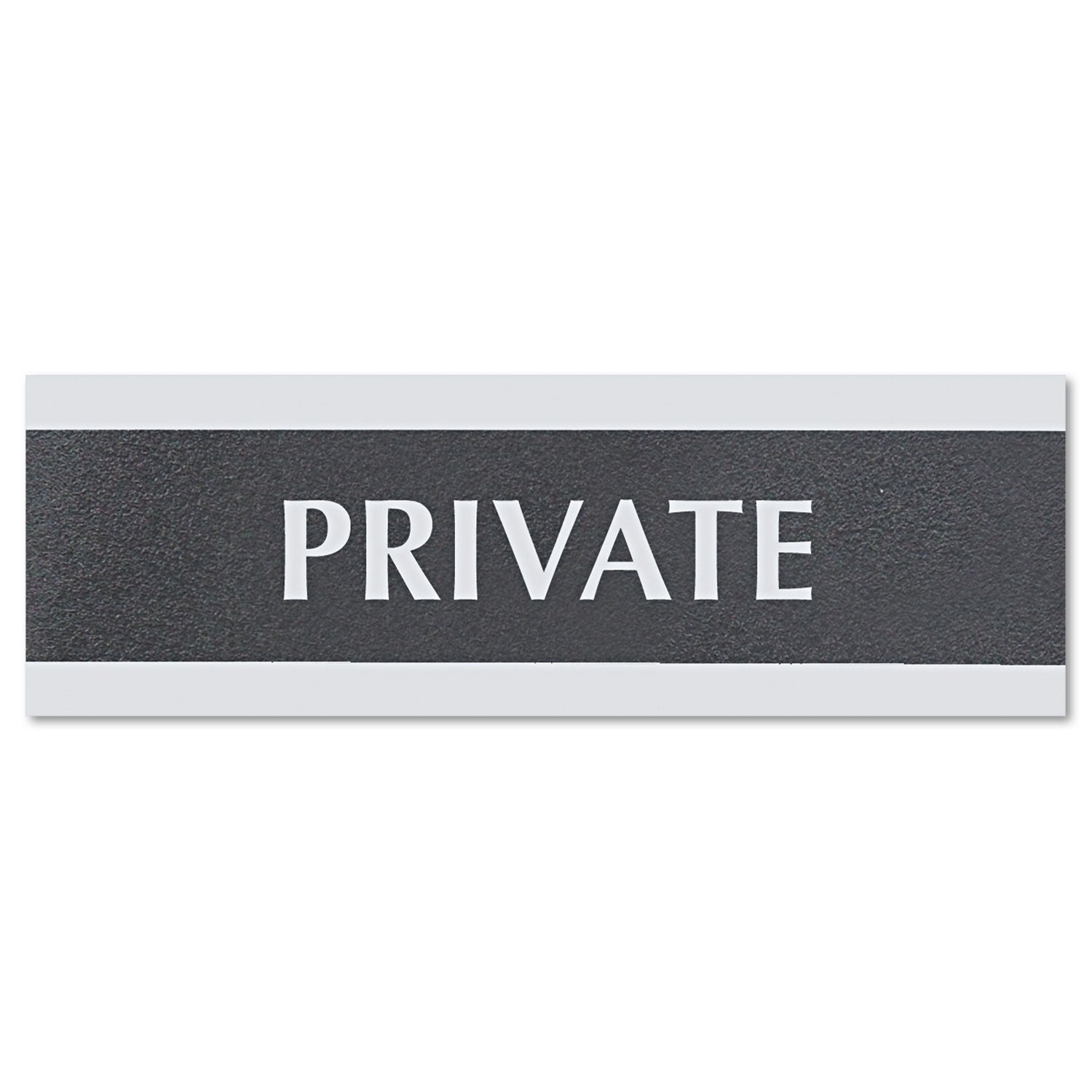 Headline® Sign Century Series Office Sign, Private, 9 X 3, Black/silver - Bloom Skins