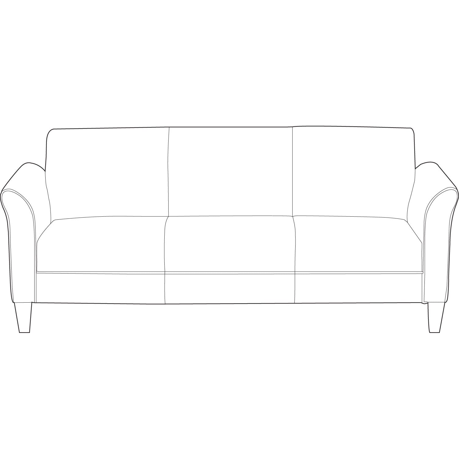 Alera® Alera Reception Lounge Sofa Series, Three-Cushion Sofa, 77" x 31.5" x 32", Black
