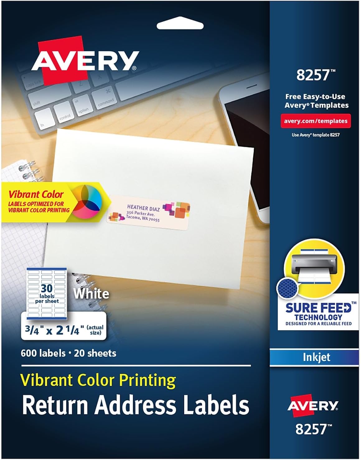 Vibrant Color Printing Mailing Labels | 600-Pack