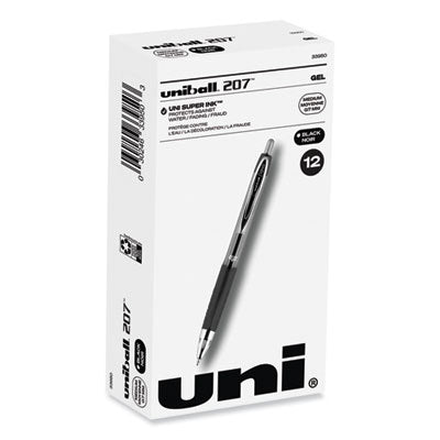 uniball Signo 207 Gel Pen | 0.7mm, Black, Dozen