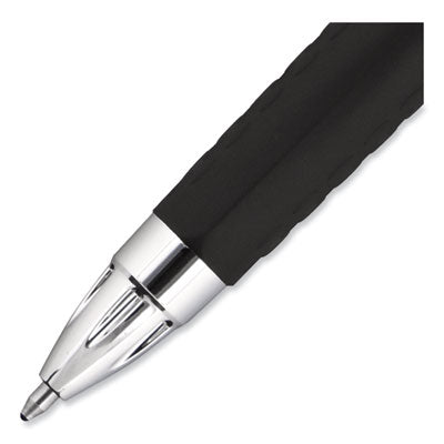 uniball® Signo 207 Gel Pen, Retractable, Bold 1 mm, Blue Ink, Smoke/Black/Blue Barrel, Dozen