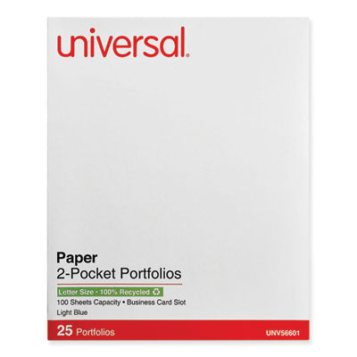 Universal Two-Pocket Portfolio | Light Blue 25/Box