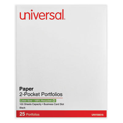 Universal Two-Pocket Portfolio | Black 25/Box