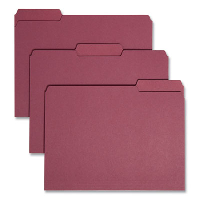Interior File Folders | Letter, Maroon, 100/Box