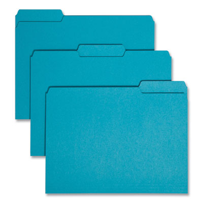 Interior File Folders | Letter, Teal, 100/Box