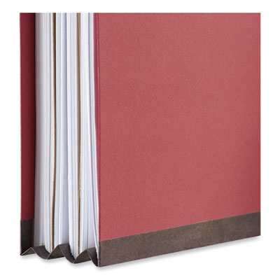 Universal® Four-Section Pressboard Classification Folders, 2" Expansion, 1 Divider, 4 Fasteners, Letter Size, Red Exterior, 10/Box - Bloom Skins