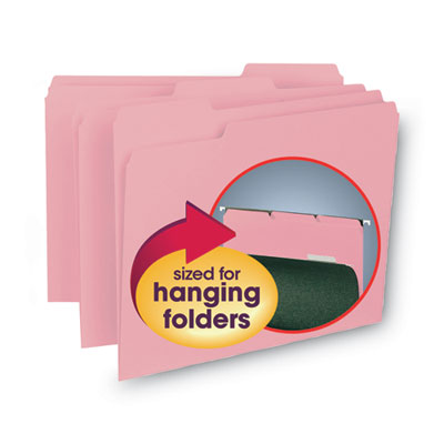 Interior File Folders | Letter, Pink, 100/Box