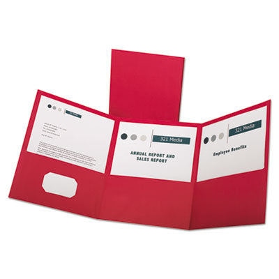 Tri-Fold Folder W/3 Pockets | Red, 20/Box