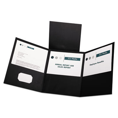 Tri-Fold Folder W/3 Pockets | Black, 20/Box