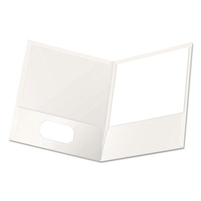 High Gloss Laminated Paperboard Folder | White