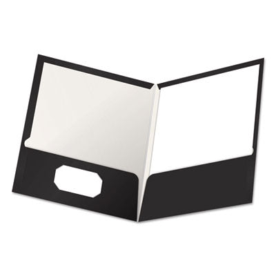 High Gloss Laminated Paperboard Folder | Black