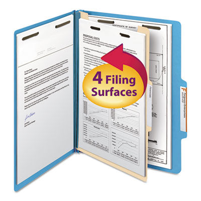 Top Tab Classification Folders | Blue, 10/Box