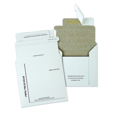 Foam-Lined CD/DVD Mailers | 25/Box, White
