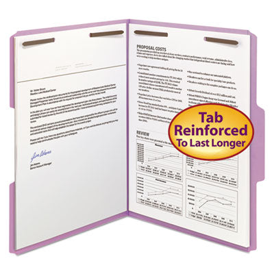 Top Tab Colored Fastener Folders | Letter, Lav.