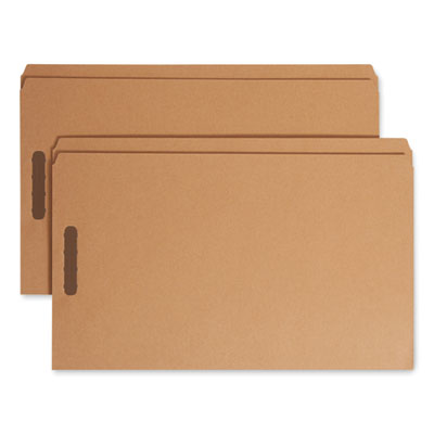 Smead Kraft Fastener Folders, 0.75" Expansion, 2 Fasteners, Legal Size, Kraft Exterior, 50/Box