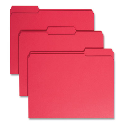 Reinforced Top Tab Colored File Folders | Red