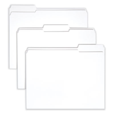 Reinforced Top Tab Colored File Folders | White