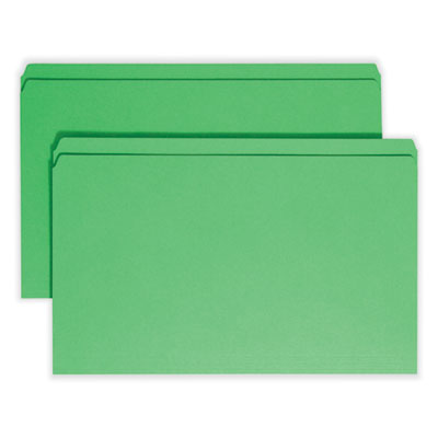 Reinforced Top Tab Colored File Folders | Green