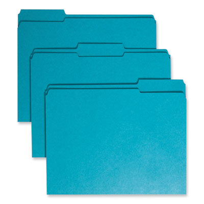 Reinforced Top Tab Colored File Folders | Teal