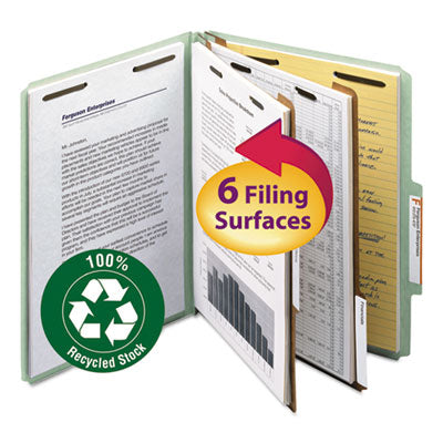 Six-Section Pressboard Classification Folders| Red