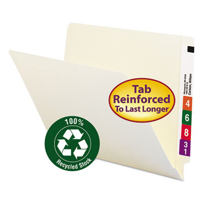 100% Recycled Manila End Tab Folders | 100/Box
