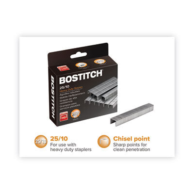 Bostitch® Premium High-Capacity Staples, 0.38" Leg, 0.5" Crown, Steel, 3,000/box