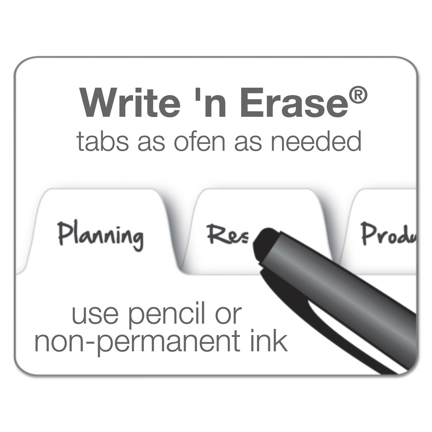 Cardinal® Write 'n Erase Tabloid Index Dividers, 5-Tab, 11 X 17, White, 1 Set