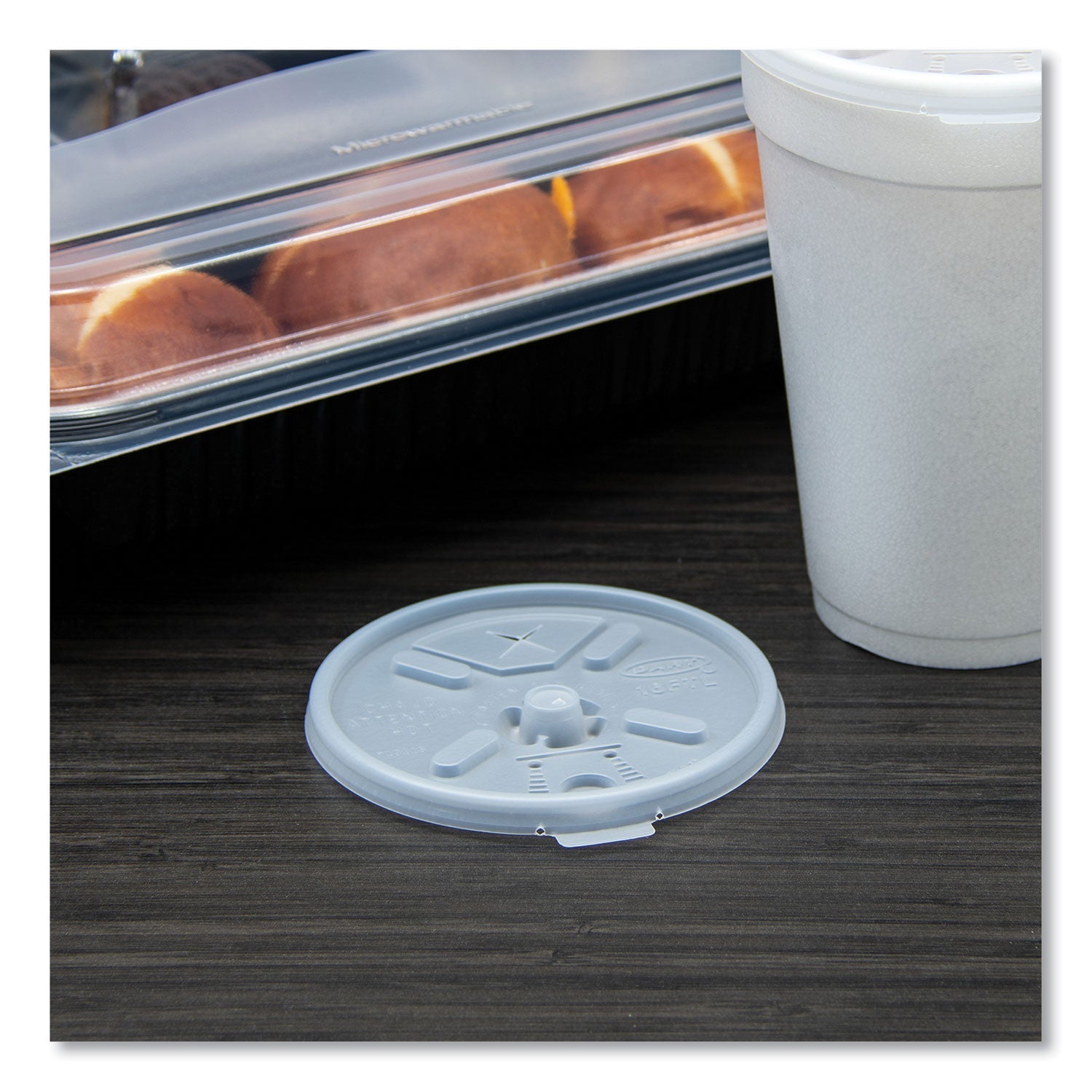 Dart® Lift n' Lock Plastic Hot Cup Lids With Straw Slot, Fits 12 oz to 24 oz Hot Cups, Plastic, Translucent, 100/Pack, 10 Packs/CT