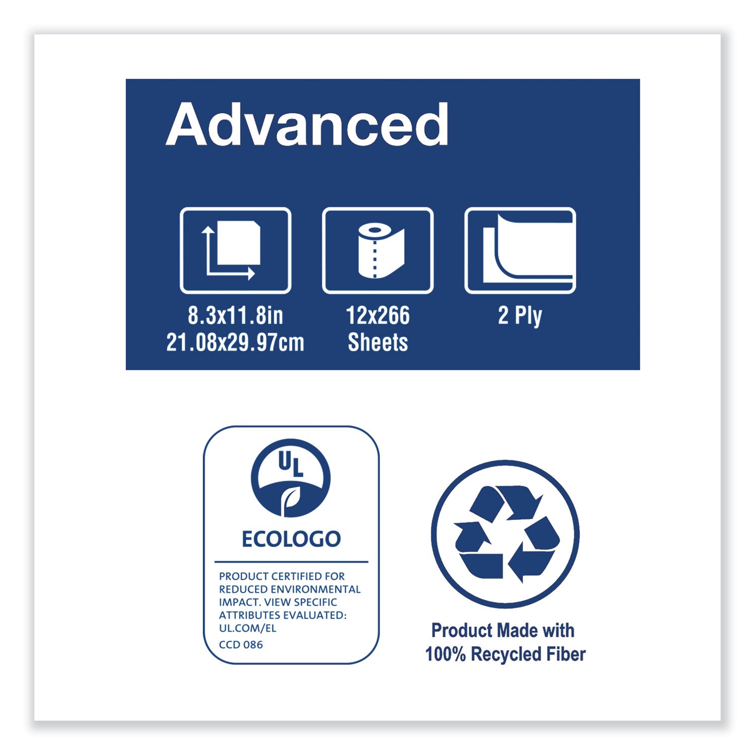 Tork® Advanced Soft Mini Centerfeed Hand Towel, 2-Ply, 8.3 x 11.8, 266/Roll, 12 Rolls/Carton