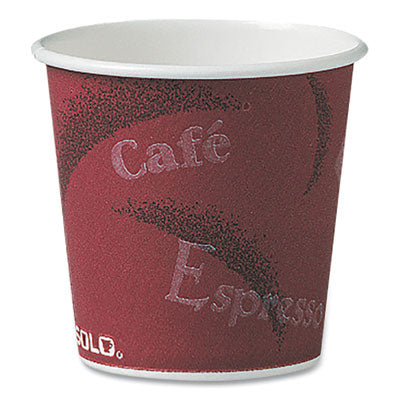 Single-Sided Poly Paper Hot Cups | 4oz, Bistro