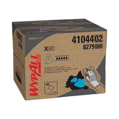 WypAll X80 Cloths | BRAG Box, White, 160/Carton