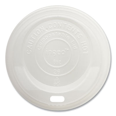 PLA Lids for Hot Cups | White, 8oz, 1000/Carton