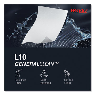 WypAll® L10 SANI-PREP Dairy Towels, Banded, 2-Ply, 9.3 x 10.5, Unscented, White, 200/Pack, 12 Packs/Carton
