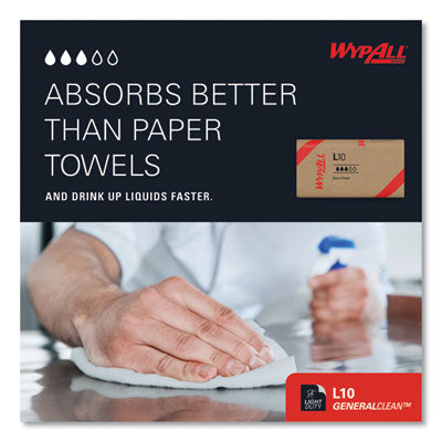 WypAll® L10 SANI-PREP Dairy Towels, Banded, 2-Ply, 9.3 x 10.5, Unscented, White, 200/Pack, 12 Packs/Carton