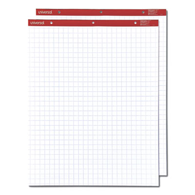 Universal™ Easel Pads/Flip Charts, Quadrille Rule (1 sq/in), 27 x 34, White, 50 Sheets, 2/Carton