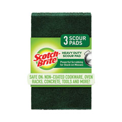 Scotch-Brite® Heavy-Duty Scour Pad, 3.8 X 6, Green, 10/carton