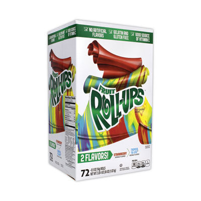 Betty Crocker™ Fruit Roll-Ups Fruit Snacks, Strawberry and Tropical Tie-Dye Flavors, 0.5 oz, 72 Pouches/Carton