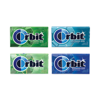 Orbit® Sugar-Free Chewing Gum Variety Box, Four Mint Flavors, 14 Pieces/Pack, 18 Packs/Carton