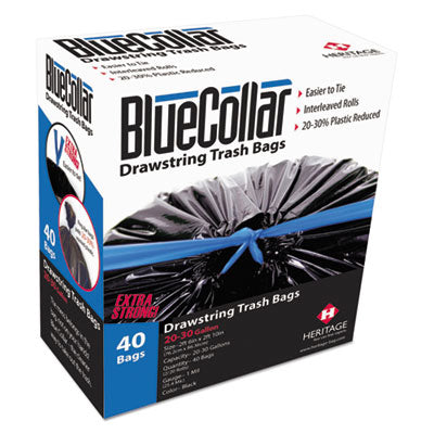 Drawstring Trash Bags | 30 Gal, Black