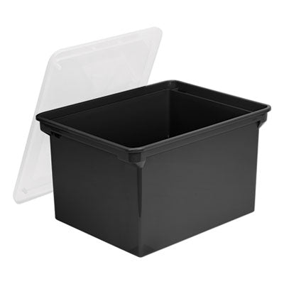 Plastic File Tote | Letter/Legal, Black/Clear