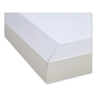 Ghent Magnetic Porcelain Whiteboard with Aluminum Frame, 36.5" x 60.5", White Surface, Satin Aluminum Frame