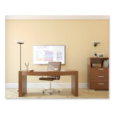 Ghent Non-Magnetic Whiteboard with Aluminum Frame, 48.63" x 48.47", White Surface, Satin Aluminum Frame