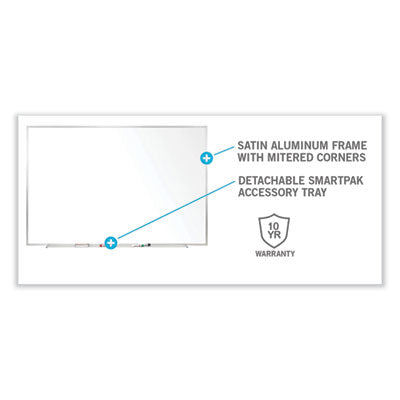 Ghent Non-Magnetic Whiteboard with Aluminum Frame, 48.63" x 48.47", White Surface, Satin Aluminum Frame