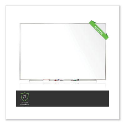 Ghent Non-Magnetic Whiteboard with Aluminum Frame, 72.63" x 48.47", White Surface, Satin Aluminum Frame